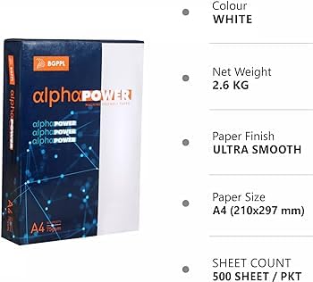 BILT Copy Power Paper - A4, 75 GSM, 500 Sheets, White, 1 Ream