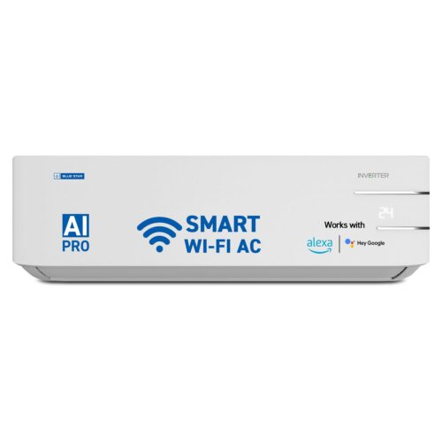Blue Star 1.5 Ton 3 Star, Wi-Fi Smart Inverter Split AC (Copper, 5 in 1 Convertible Cooling, 4-Way Swing, Turbo Cool, Voice Command, IC318YNUS, White)