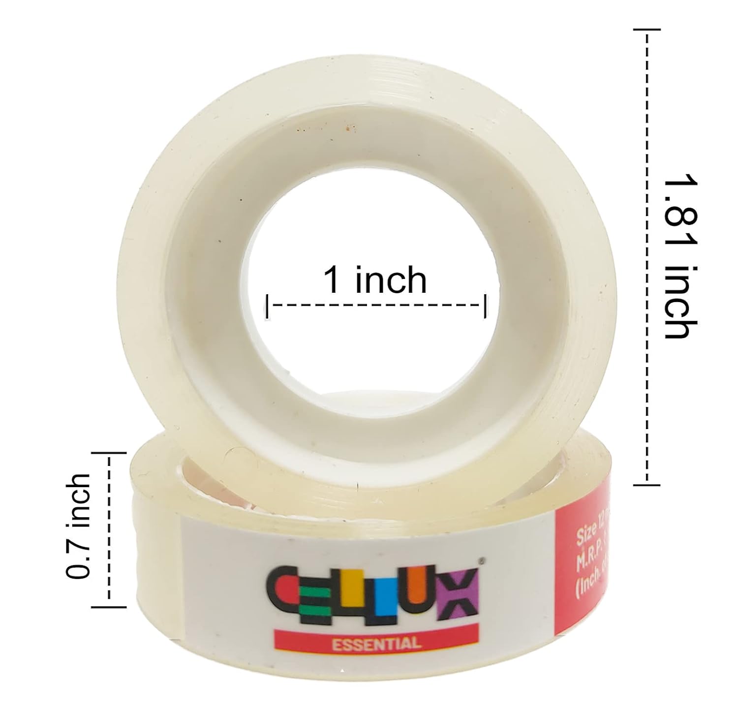 CELLUX 12 Rolls Essential Transparent Tape Refills ,0.5" Inch X 9 Meter Per Roll - Image 2