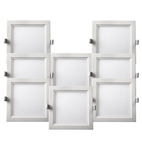 FEBE 15W Square Led Panel Light — Cool White (6500K) | Aluminium Body | Recessed Panel for False Ceiling | 150x150mm Cutout - Pack of 8