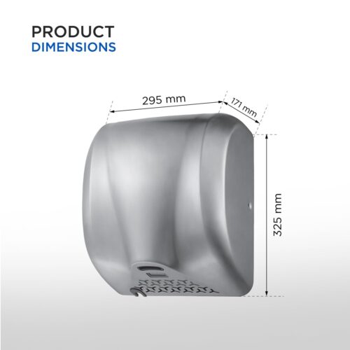 Euronics® Automatic Stainless Steel Hand Dryer (EH210N) | HEPA Filter | Energy-Efficient Jet Hand Dryer for Offices, Hotels & Corporate Washrooms | Fast-Dry & Durable Design | ISI & BIS Certified