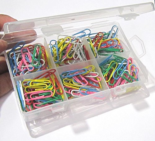 IMPRINT Paper Clips/U- Shape Clips | 28mm | Mix Colors | 200 Pieces in Reusable Container