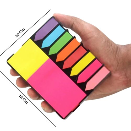 R H lifestyle Sticky Notes Set Memo Pad with 8 Sticky Tabs, Bright Neon Colors Sticky Notes Pad (200 Sheets Each)