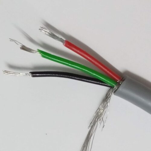 3 Core Shielded Signal Data Transmission Cable for EMI protection (Grey, 10m Length)