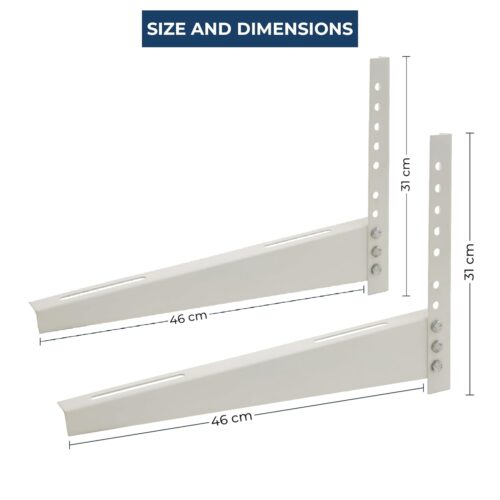 Robustt Heavy Duty AC Stand | Rust Proof Iron Air Conditioner Outdoor Unit Mounting Bracket, Supports Upto 200kg Weight | Air Conditioner Stand Comes with Necessary Wall Fittings - Pack of 1