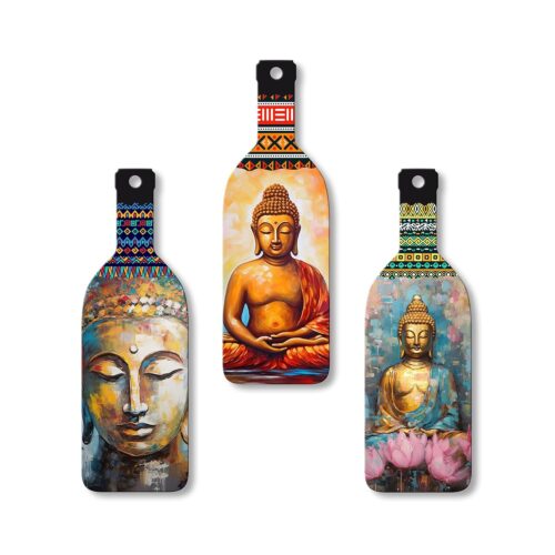 Artvibes Meditating Gautam Buddha Wooden Wall Hanging | | Art Item for Office | Decorative Mdf Wall Hanger Artwork (WH_9507N),