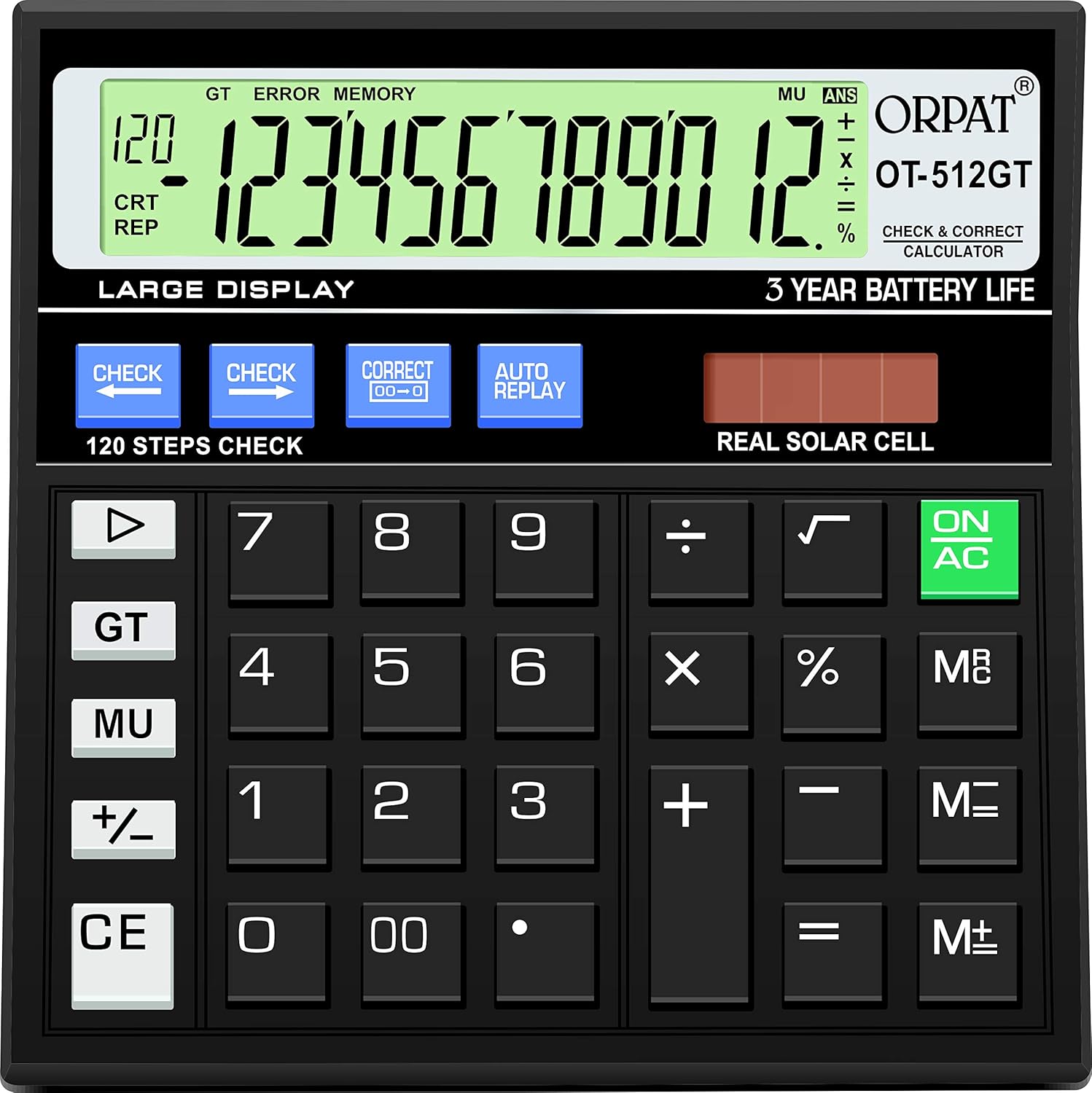 Orpat OT-512GT Calculator (Black) - Image 2