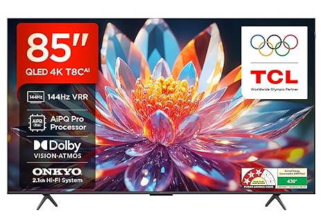 TCL 215 cm (85 inches) 4K Ultra HD Smart QLED Google TV 85T8C