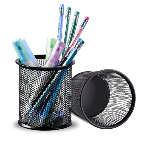 OFIXO Black Mesh Metal Desk Pen Pencil Organiser Cup Holder