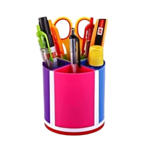 Revolving Rainbow Pen Stand - S603, Pencil Holder, Pen Organizer for Desk, Stationery Storage, Makeup Brush Holder for Office & Home
