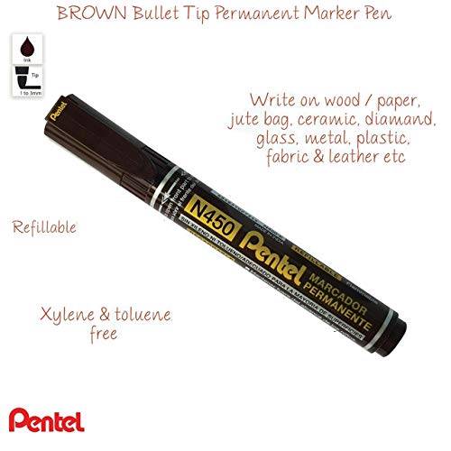 Pentel N450 Xtra Large Permanent Marker - Medium Bullet Tip (Brown, Pack of 10) by DTL Company - Image 2